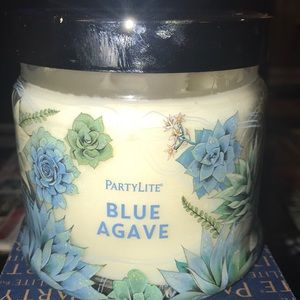 Partylite Nib 3 wick jar candle blue agave